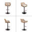 Ensemble de 2 tabourets de bar modernes pivotants avec repose-pieds réglables pour la cuisine et la salle à manger-1234938592