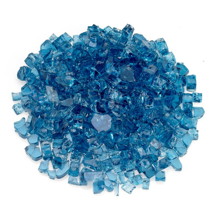 Pacific Blue Tempered Fire Pit Glass, 10 lbs