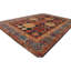 Tapis unique rouille / bleu / beige noué à la main de haute qualité
