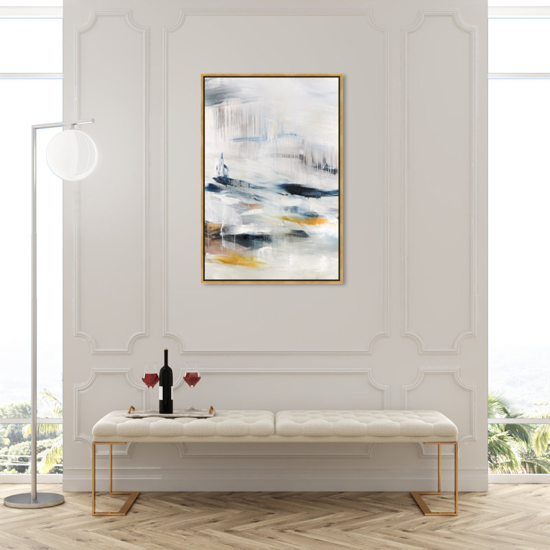 Modern Abstract Snow Landscape Print, 45" H x 30" W, Wrapped Canvas