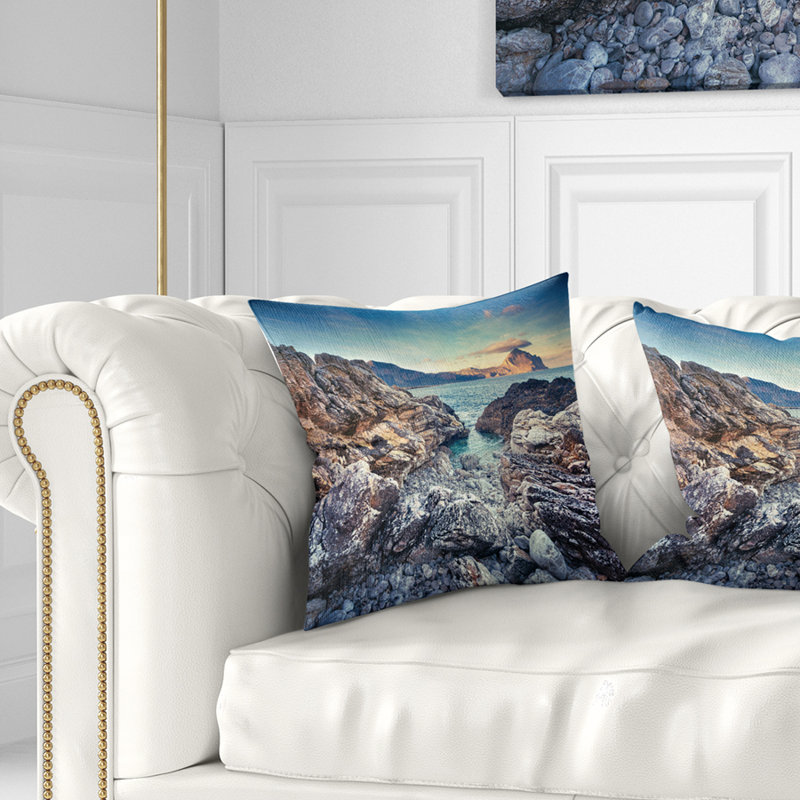 Coussin Rocky Reservoir à Monte Cofano, 18" x 18", Coussin décoratif