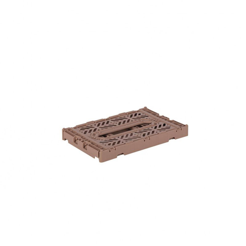 Foldable Plastic Crate, Collapsible Storage Bin to Organize Your Rooms, Collapsible Utility Crate, Warm Taupe