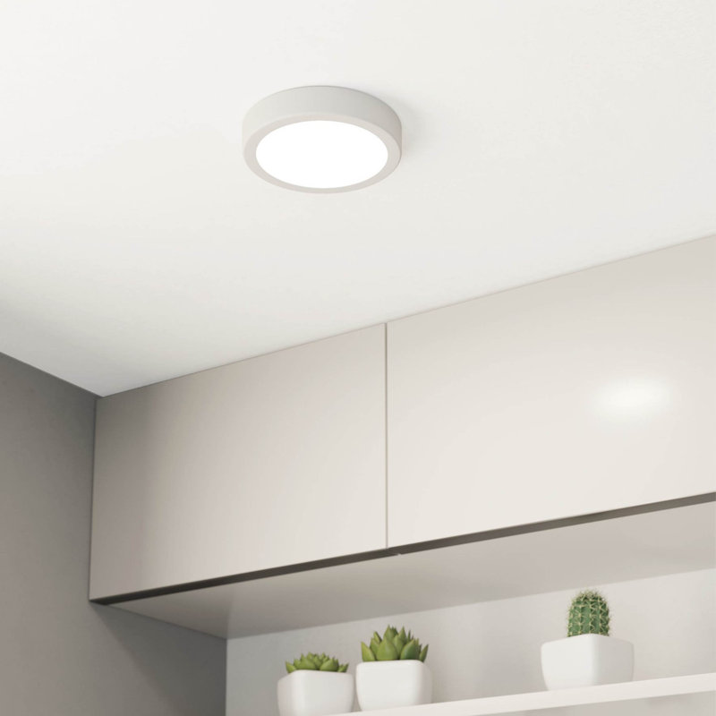 Plastic Flush Mount, White, White