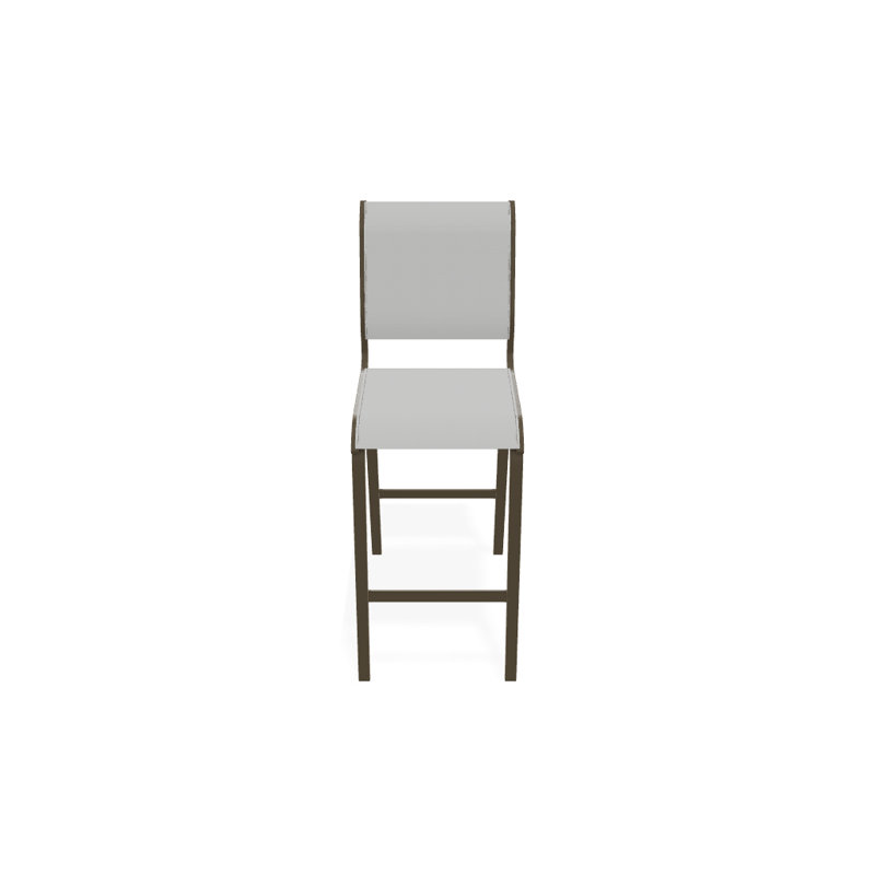 Tabouret de bar 29,5 po Holna, Blanc 6D Sunbrella®, Bois de plage texturé
