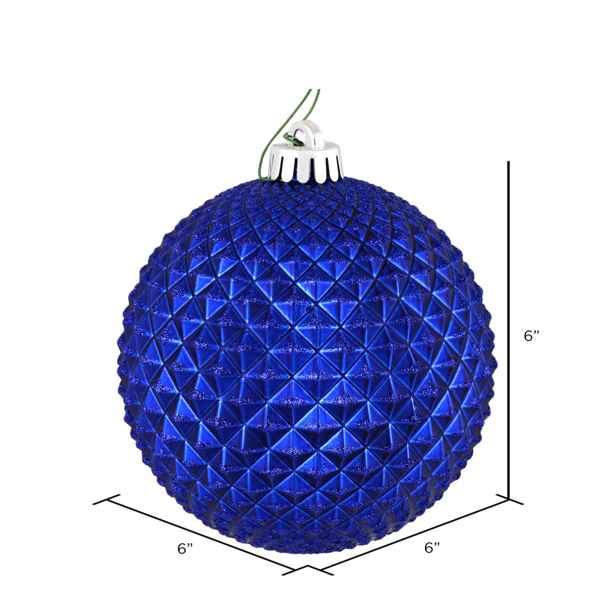 Durian Glitter Ball Ornament, Cobalt Blue