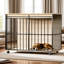 Mobilier de cage pour chien avec plateau - espace de vie confortable pour les grands chiens, structure en métal renforcé, double comme console, barres en acier uniformément espacées, assemblage rapide et confort polyvalent