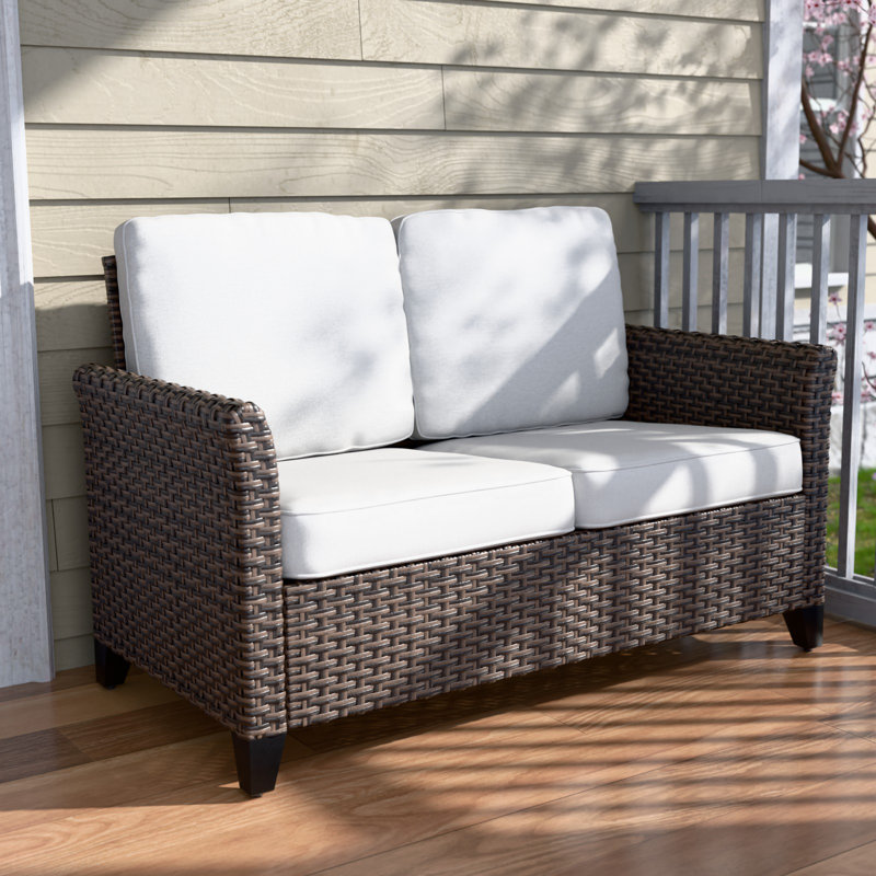 Causeuse en rotin d'extérieur, Beige