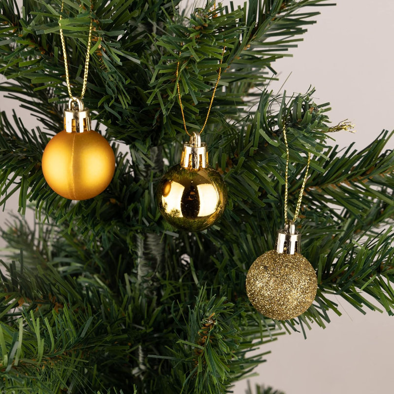 Polyvinyl Chloride (PVC) Bauble, Deep Gold, 3cm H x 3cm W x 3cm D