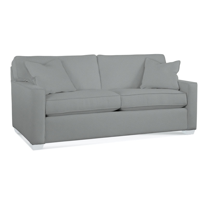 Frye 81'' Upholstered Sofa, Light Blue Performance Fabric; 0851-55, Frost White