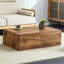 Table basse carrée en bois aggloméré de style naturel-126913356