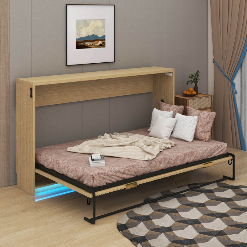 Lit escamotable simple de taille XL avec DEL