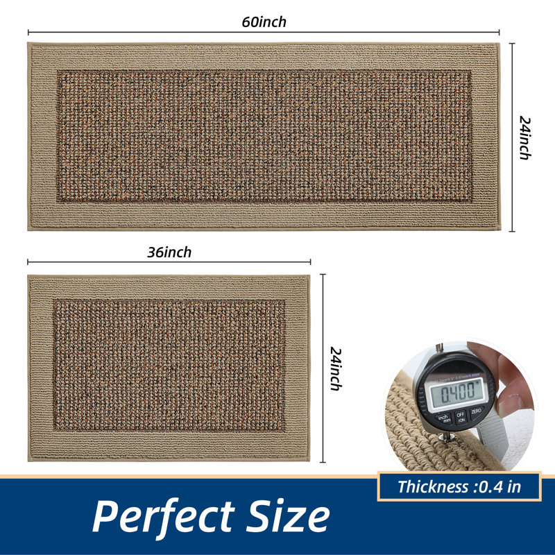 Kitchen Mats Set of 2 Non-Slip Kitchen Rugs for Floor, Absorbent and Stain Resistant Kitchen Runner, Machine Washable Rugs for Kitchen, Laundry & Sink