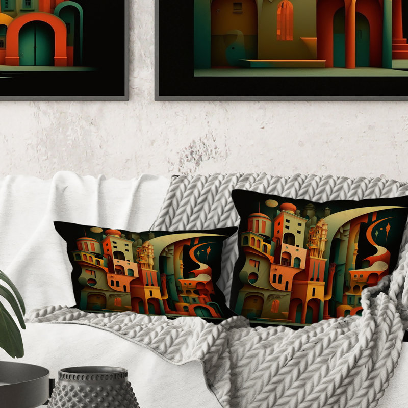 Coussin décoratif géométrique imprimé géométrique Graffiti IV