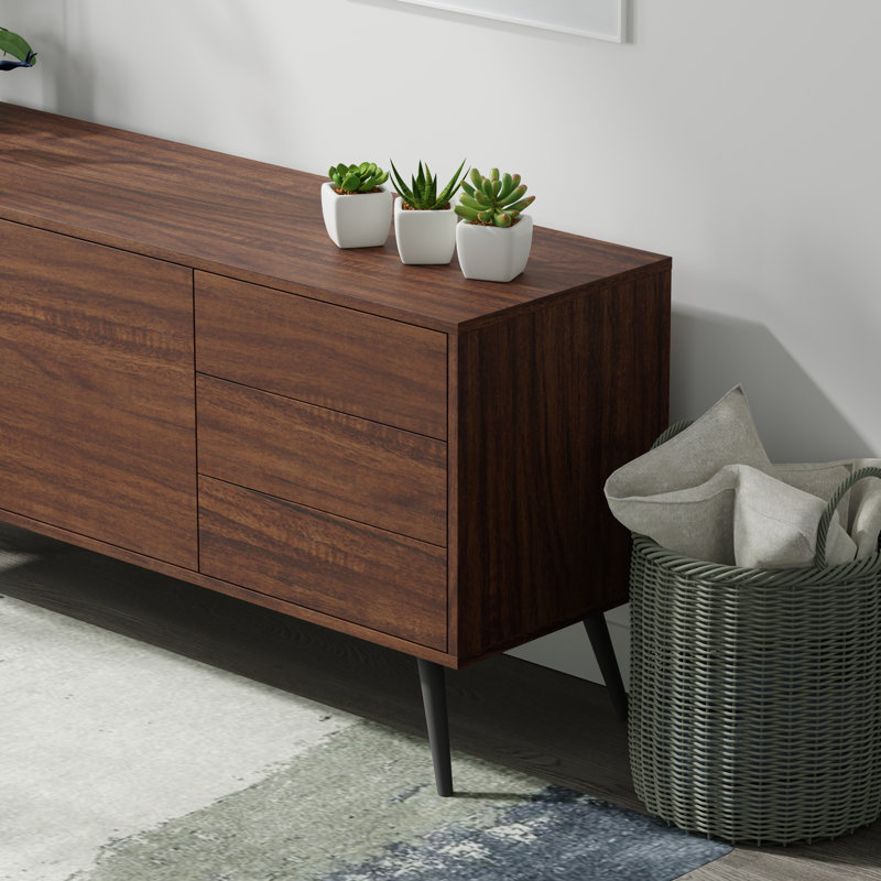 Aubine Unfinished TV Stand for TVs up to 70", Walnut