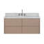   Ensemble de meuble-lavabo mural ovale simple 49 po avec comptoir en marbre de Carrare et ensembles 1,5 po Ensuko-608998029-608998028
