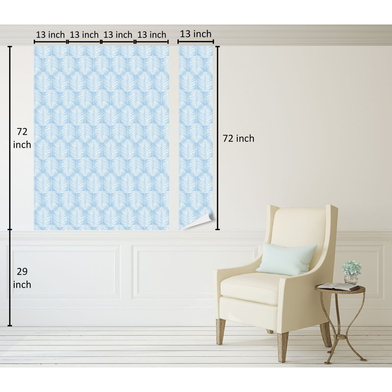 Rouleau de fleurs Anell, Bleu pâle / blanc, 13 po x 72 po