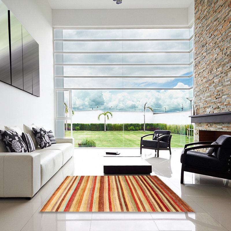 Striped Indoor Rug, Square 3'