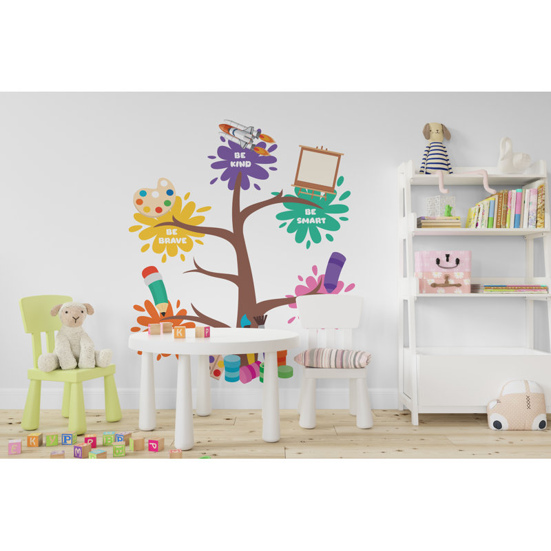 Adhésif décoratif pour enfants, arbre, autocollants muraux pour école, école murale pour enfants, école, décoration murale, décoration murale salle de classe 675RS