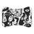 Artistic Face Patterns - 1 Piece Bone Shape Feeding Mat