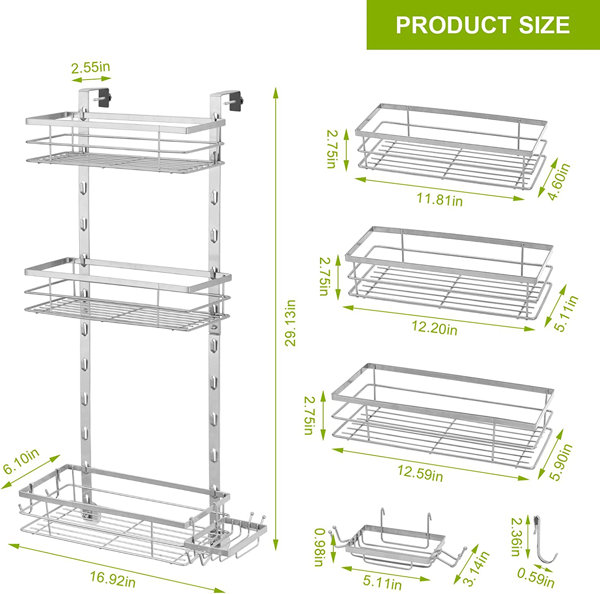 Portwood Wall Mount Aluminum Shower Caddy The Twillery Co. Finish: Black