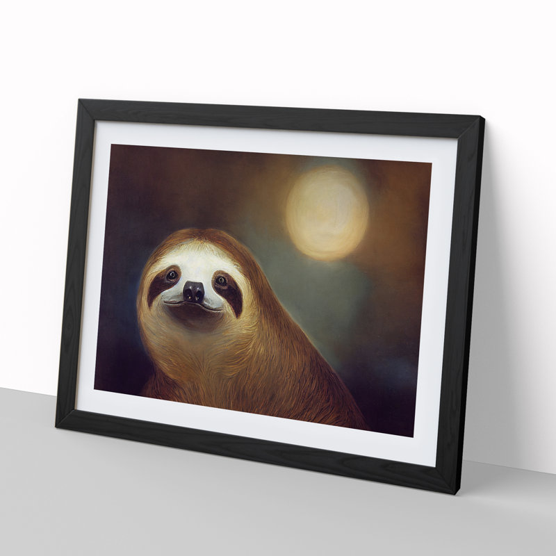Cute Sloth Vol.2 - Framed Print, Black, 46cm H x 64cm W x 2cm D