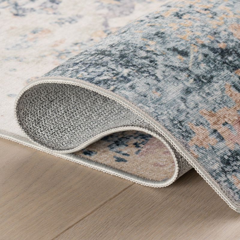 Blaire Mineral Machine Washable Rug, Multi, Rectangle 7'6" x 9'6"