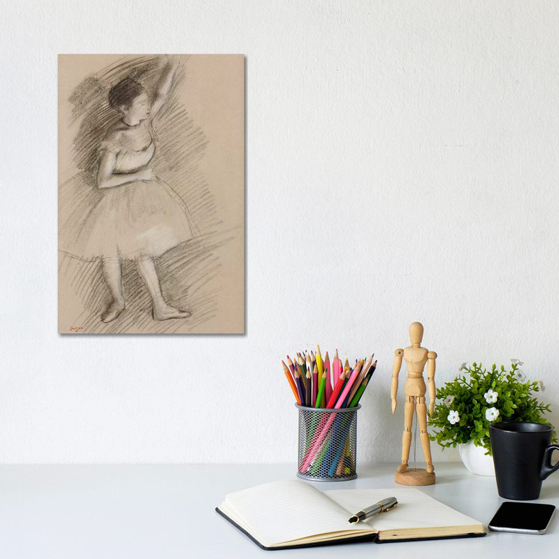 Study Of A Dancer, 1873-1874 by Edgar Degas - Wrapped Canvas Print, 20.32 cm H x 30.48 cm W
