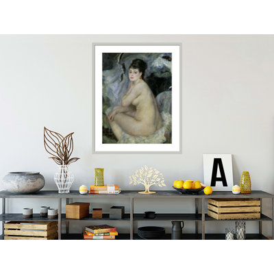 «Nu ou nu assis sur un canapé» par Pierre-Auguste Renoir - Impression Giclée encadrée
