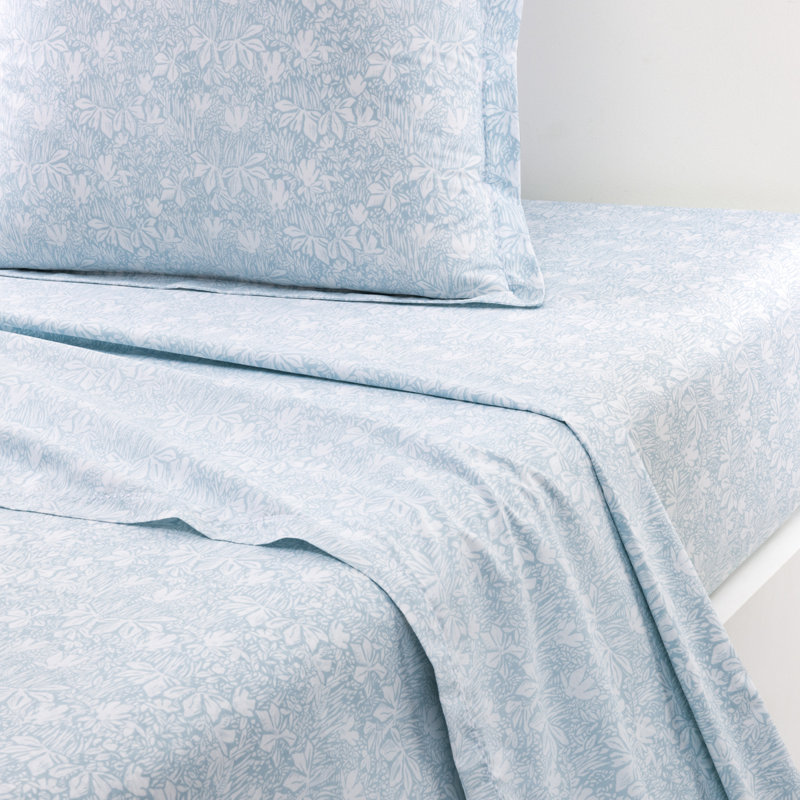 Capri Flat Sheet, Aqua, Queen Flat Sheet