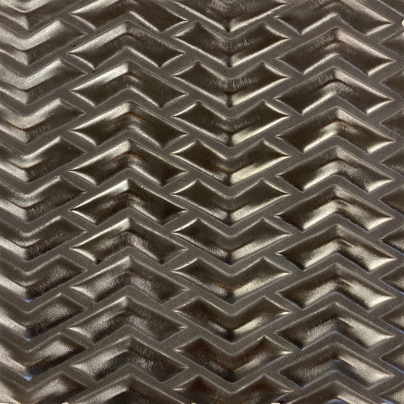 Palermo 1 in. x 3.5 in. Herringbone Glossy Tile, Carbon