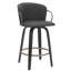 Tabouret de comptoir 26 po avec pivot en similicuir, bois et métal Deschenes-612540514