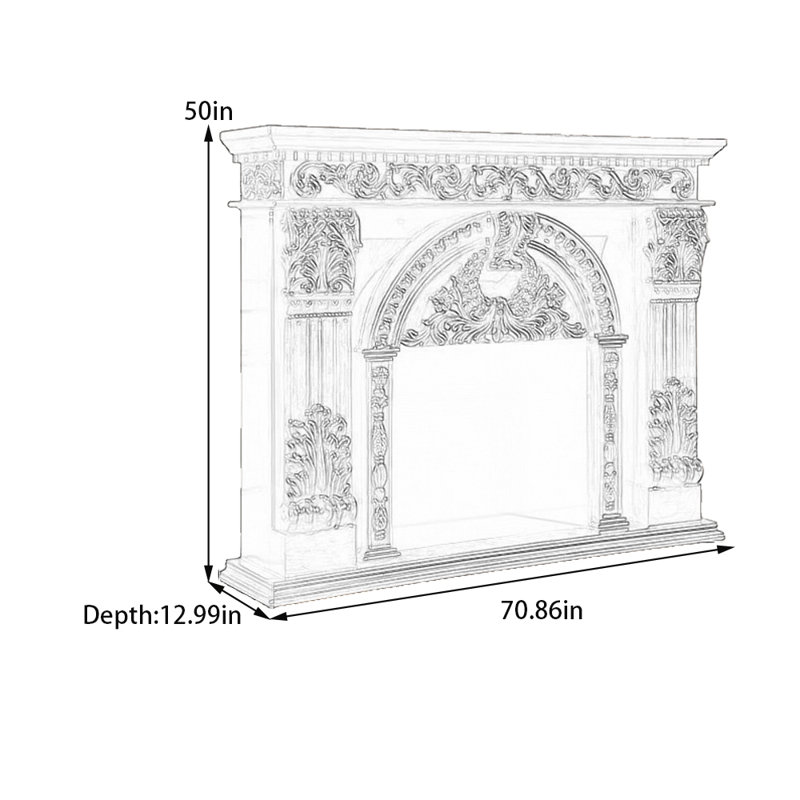 Foyer sculpté rétro moderne et simple, H 50 po x l 70,86 po x P 12,99 po, Brun