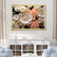 Collage abstrait de fleurs de corail sur toile-8365732-8365729