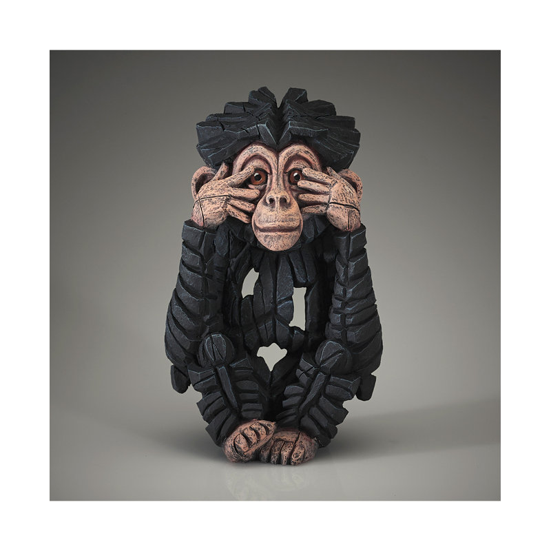 EDGE Sculpture See No Baby Chimpanzee Figurine 8.4in H