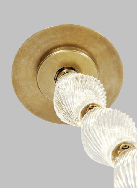 Collier 240 Chandelier, 89.7" H x 2" W x 2" D, Hand Rubbed Antique Brass