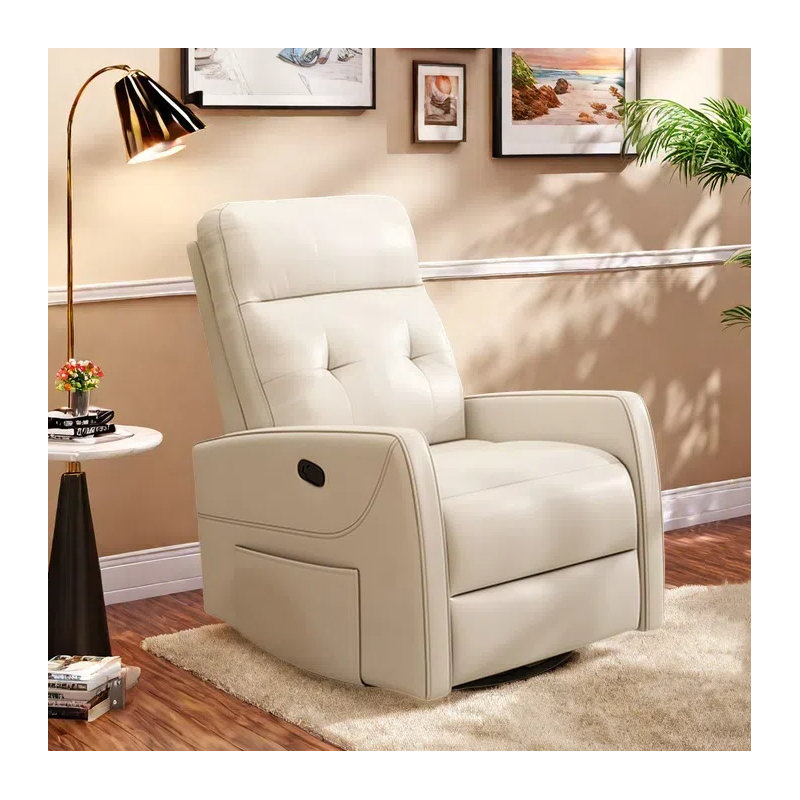 Simple fashion sofa rotary lazy home recliner, White