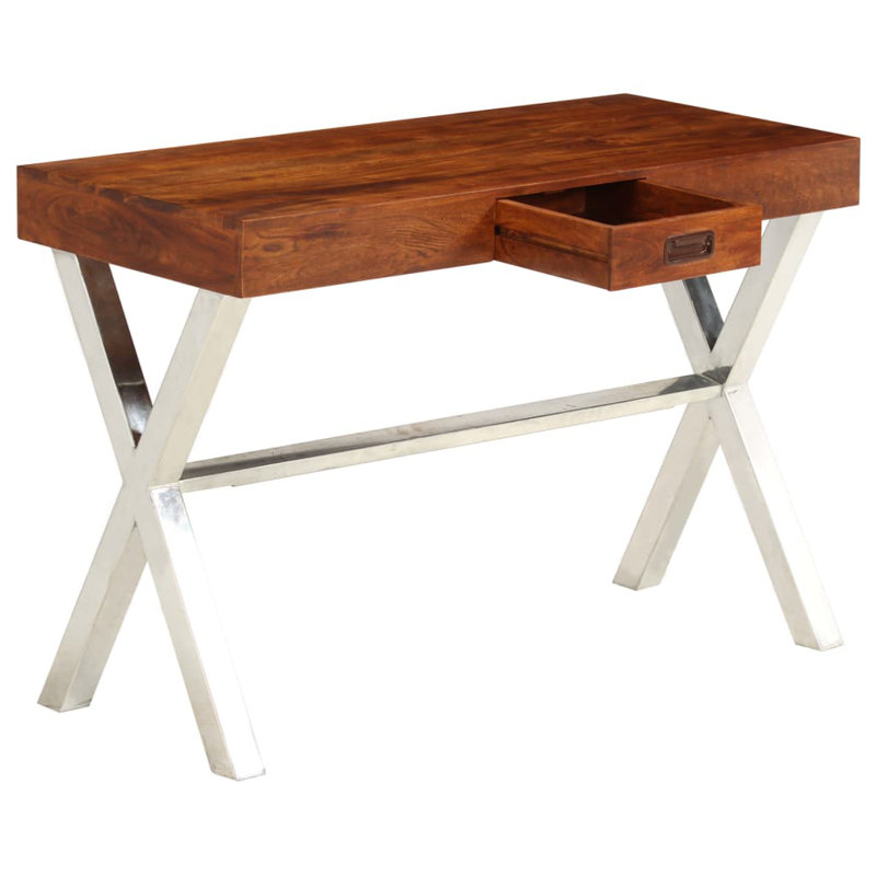 Fults Desk Solid Acacia Wood Honey Finish 110x50x76 cm