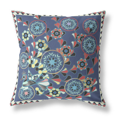 Coussin décoratif à motif floral 16 po x 16 po
