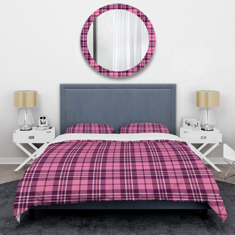 Pink Microfiber 3 Piece Duvet Cover Set, King Duvet Cover + 2 King Shams