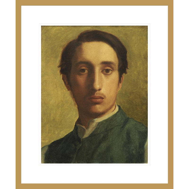 Degas in a Green Waistcoat par Edgar Degas, impression giclée sur cadre, H 21,25 po x l 17,75 po