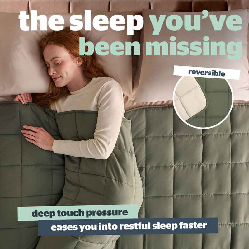 Silentnight Wellbeing 6.8 Kg Weighted Blanket, Olive & Oyster
