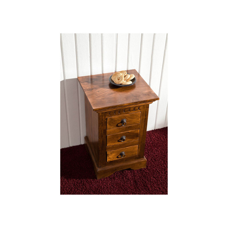 Oxford Solid Wood 40cm W 3 - Drawer Chest of Drawers, Honey