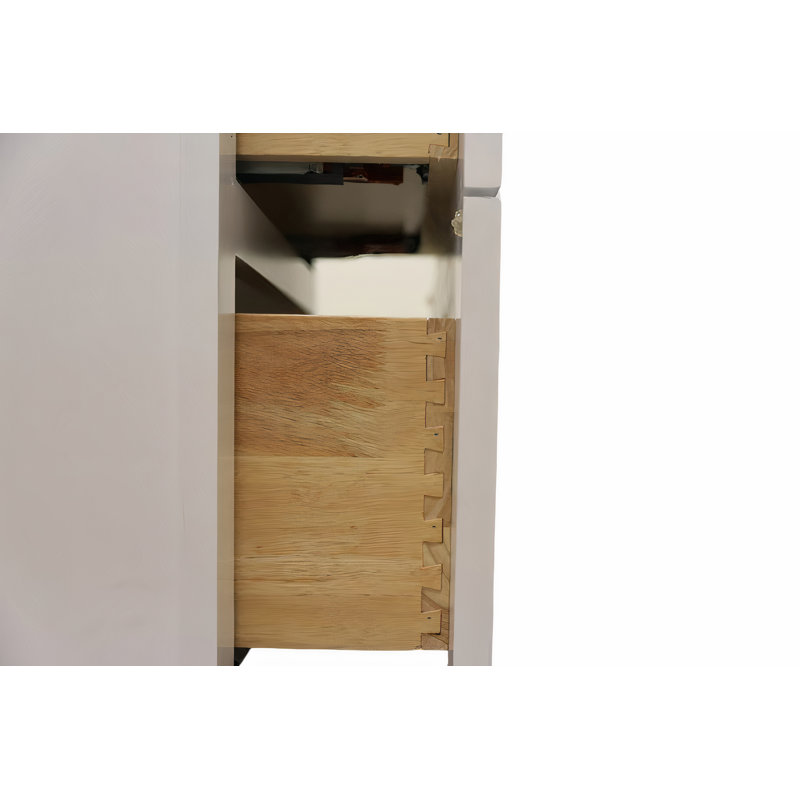 Armoire de salle de bain 18 po à 3 tiroirs Shaker, Blanc, style Mission Shaker