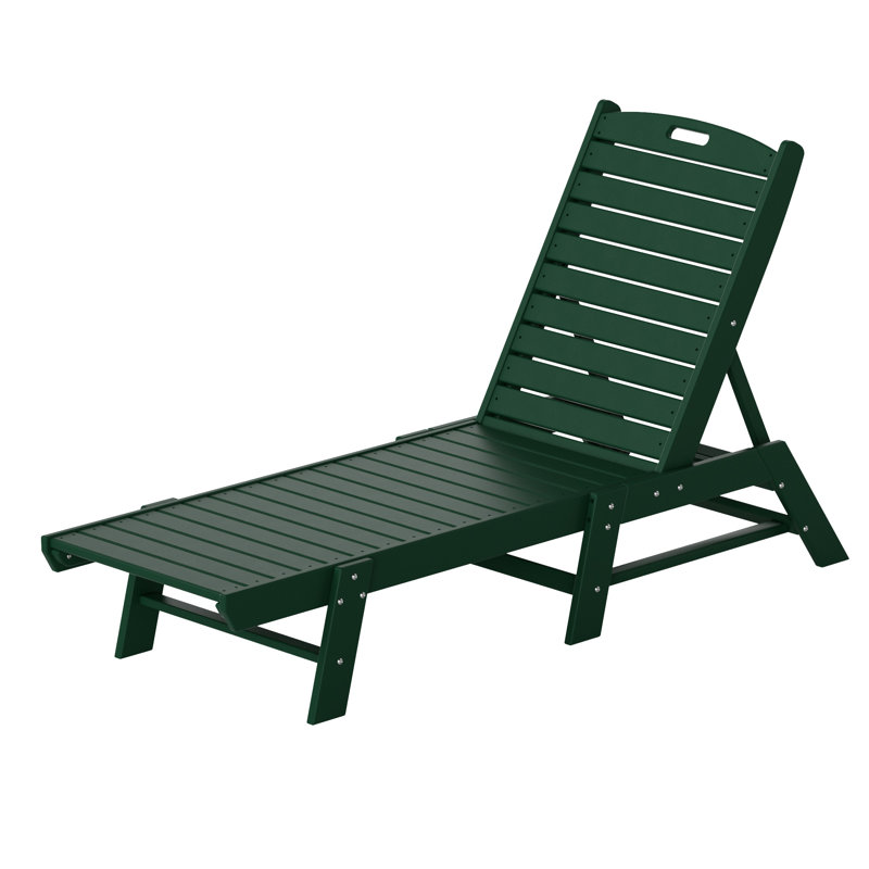 Chaise longue d'extérieur en PEHD Laguna, Vert foncé