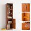 Grande armoire de rangement 70,86 "en chêne foncé avec tablettes et porte-178613864