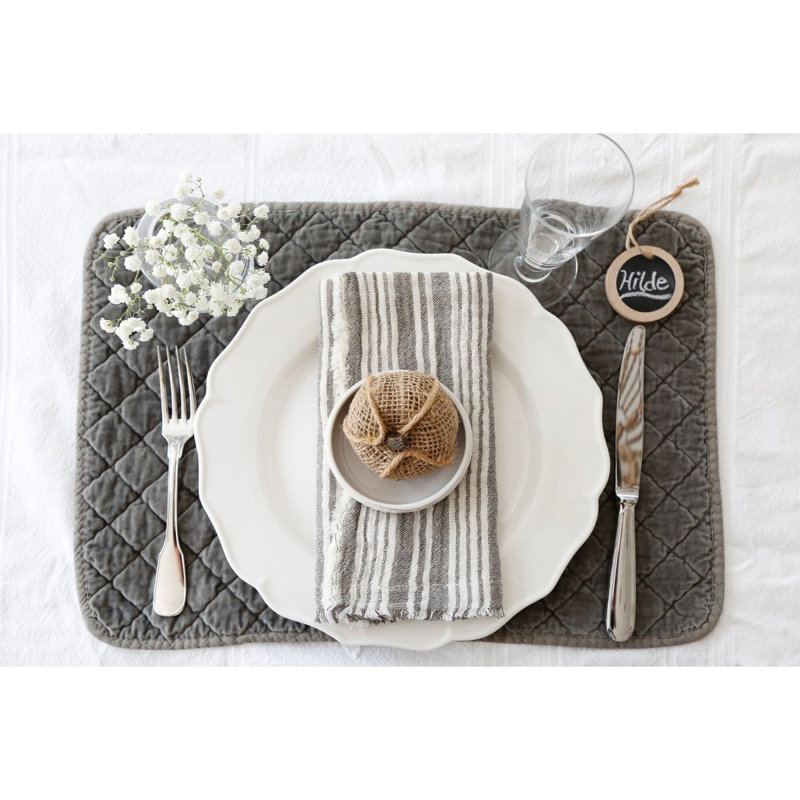 Yountville 100% Cotton Square Napkins, Charcoal