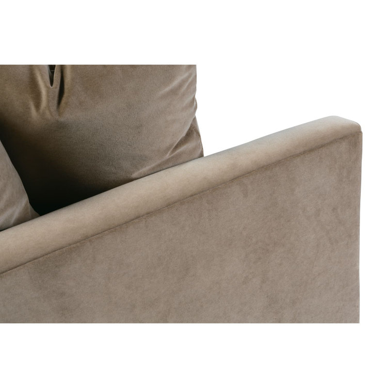 Lilah Bench Cushion Sofa, Straw Velvet (20043-28)