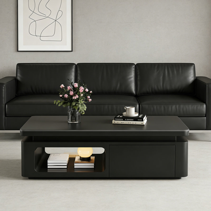 Table basse Luxury, Noir, H 16,53 po x L 55,11 po x l 27,55 po