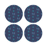Gem Emeralds Vegan Leather Round Pebble Placemat