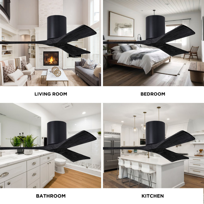 Irene Ceiling Fan, Matte Black, Matte Black, 60"